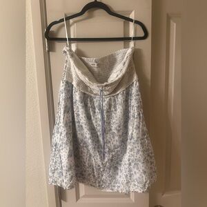 Hollister Blue and White Floral Camisole